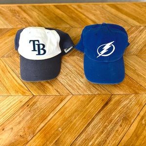 Tampa Bay Lightning and Rays Baseball Hats
